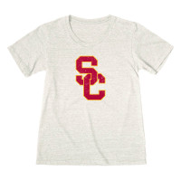 USC Trojans Women's Oatmeal SC Interlock Tri-Blend T-Shirt